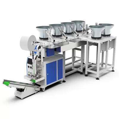 Counting automatic packaging machine with collecting bucket