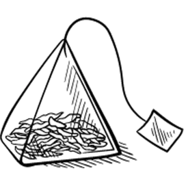 pyramid tea bag black